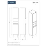 AQUAART kupaonski ormarić sara 2V20 bočni, hrast natural | shoptok.hr