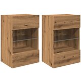 vidaXL TV zidni ormarići s LED svjetlima 2 kom Artisan hrast | shoptok.hr