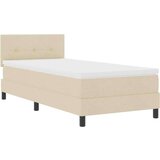  Postelja boxspring z vzmetnico krema 80 x 200 cm blago, (5000022994) | Shoptok.si