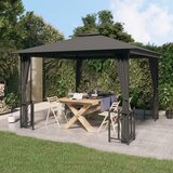 vidaXL Paviljon s stranicami in dvojno streho 3x3 m antracit Cene