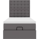  Otomanski krevet s madracem sivi 90x190cm umjetna koža | Eponuda.com