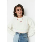 Trendyol Ecru Crop Knitwear Sweater Cene