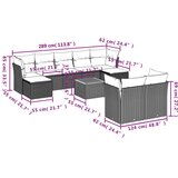 vidaXL 10-dijelni set vrtnih sofa s jastucima bež od poliratana | shoptok.hr