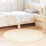 vidaXL Čupavi tepih s visokim vlaknima krem 120x120 cm poliester | shoptok.hr