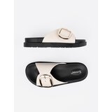 SEASTAR Light beige women's flip-flops with a gold buckle | shoptok.hr