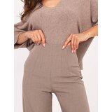 RUE PARIS Pants-IT-SP-FL9068.96-dark beige | Shoptok.si