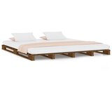 vidaXL Posteljni okvir medeno rjav 120x200 cm trdna borovina | Shoptok.si