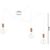  Luster na sajli MIROS 3xE27/60W/230V u obliku pauka, bela/bakrena | Eponuda.com