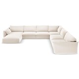 Mazzini Sofas Bež baršunasti kutna garnitura (s desnim kutom/u obliku slova "U") Vanda – Cijene