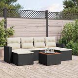 vidaXL 7-dijelni set vrtnih sofa od poliratana s jastucima crni | shoptok.hr