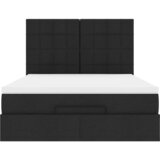  Otomanski krevet s madracem crni 140x190cm od tkanine | shoptok.hr