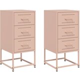 The Living Store Nočna omarica 2 kosa roza 36x39x78 cm jeklo - Nočna Omarica, (21496005) | Shoptok.si