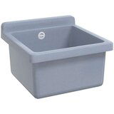 vidaXL Stenski umivalnik siv 40x40x24 cm smola | Shoptok.si