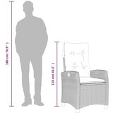vidaXL Vrtna jedilna garnitura 7-delna z blazinami črna poli ratan, (21023823) | Shoptok.si
