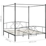  Okvir za krevet s nadstrešnicom sivi metalni 180 x 200 cm | shoptok.hr