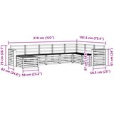  Set vanjskih sofa 8 pcs Bijela 310 x 191,5 x 73 cm | shoptok.hr
