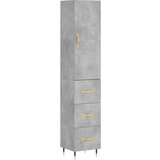 Maison Chic Visoka omara - Komoda - Predalnik betonsko siva 34,5x34x180 cm inženirski les, (21720322) Cene