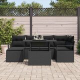  Sjedeća garnitura za vrt 7 kom. Crna Poli ratan 232 x 122 x 85 cm | shoptok.hr