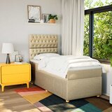  Krevet s oprugama i madracem krem 90 x 190 cm od tkanine | shoptok.hr
