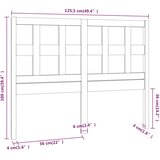  Uzglavlje za krevet crno 125,5 x 4 x 100 cm od masivne borovine | shoptok.hr
