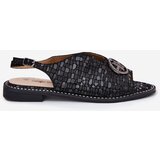 S. BARSKI Leather Sandals On Flat Heel With Decoration S.Barski | Shoptok.si