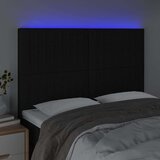  Posteljno vzglavje črno 144x5x118/128 cm blago | Shoptok.si