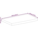 Stolna ploča sa živim rubom 60x30x3 8 cm od masivnog drva manga | shoptok.hr