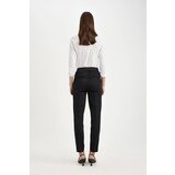 Defacto Cigarette Satin Pants Black Normal Waist Basic Straight Elastic Waist Straight Leg | Eponuda.ba