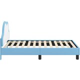  Otroški posteljni okvir z vznožjem Modra 80 x 160 cm PU, (5000104590) | Shoptok.si