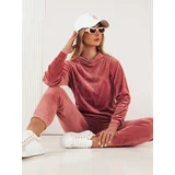 DStreet Welurowy komplet damski VIP PRIVATE różowy