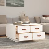  Stolić za kavu bijeli 80 x 80 x 45 cm od masivne borovine | Eponuda.ba