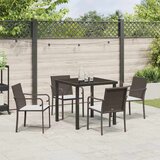  Vrtni set za objed 5 pcs Smeđa i crna PE ratan | Eponuda.com