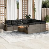 vidaXL 11-dijelni set vrtnih sofa od poliratana s jastucima crni | shoptok.hr