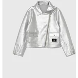 Calvin Klein Jeans Otroška jakna srebrna barva