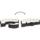  3-dijelni set vrtnih sofa crni polukružni od poliratana | shoptok.hr