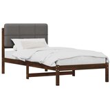  Krevetni okvir s tapiciranim uzglavljem - Tamnosmeđa i svjetlosiva 90 x 190 cm | shoptok.hr