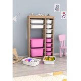 Hanah home Višenamjenska komoda Montana Xs 2D4N8U, 69 x 112,2 x 29,6 cm, Smeđe-bijelo-roze | Eponuda.ba