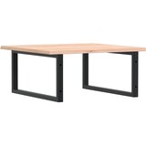  Zidna polica za umivaonik od čelika i masivne hrastovine Smeđa 60 x 60 x 2 cm | Shoptok.si