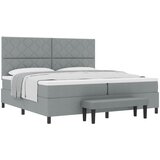  Krevet s opruga kutije Svijetlo siva 200 x 200 cm tkanina Slike