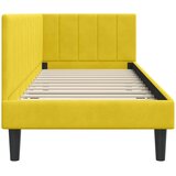  Kutni okvir kreveta s uzglavljem Žuta 80 cm x 200 cm Baršun | shoptok.hr
