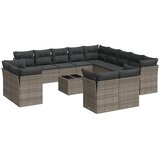  14-dijelni set vrtnih sofa od poliratana s jastucima sivi | shoptok.hr