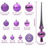 vidaXL Set božičnih okraskov med 150 LED 61 pcs Lila Plastika | Shoptok.si