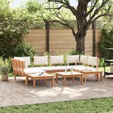 vidaXL 4-delni vrtni klop s blazinami iz trdnega lesa Teak, 2-delni vrtni klop s trdnim lesom Teak | Shoptok.si
