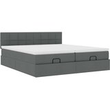 vidaXL Otomanski posteljni okvir z vzmetnicami siv 180x200 cm blago | Shoptok.si