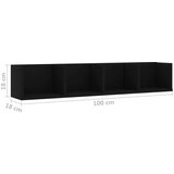 vidaXL zidna polica za CD-ove crna 100 x 18 x 18 cm od iverice | shoptok.hr