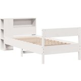 vidaXL Krevet s regalom za knjige bez madraca bijeli 75x190cm borovina | shoptok.hr