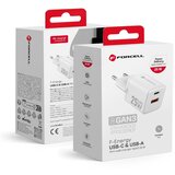 forcell f-energy mini gan III VT-25B kućni punjač 1 x type c + 1 x usb a. pd QC4.0 25W bela | ePonuda.com