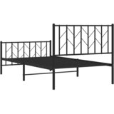  Metalni okvir kreveta uzglavlje i podnožje crni 100x190 cm | shoptok.hr