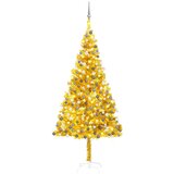 vidaXL umjetno božićno drvce LED s kuglicama zlatno 240 cm PET | shoptok.hr