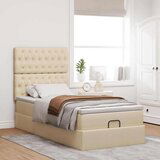  Otomanski okvir kreveta s madraca krem 80x200cm od tkanine | shoptok.hr